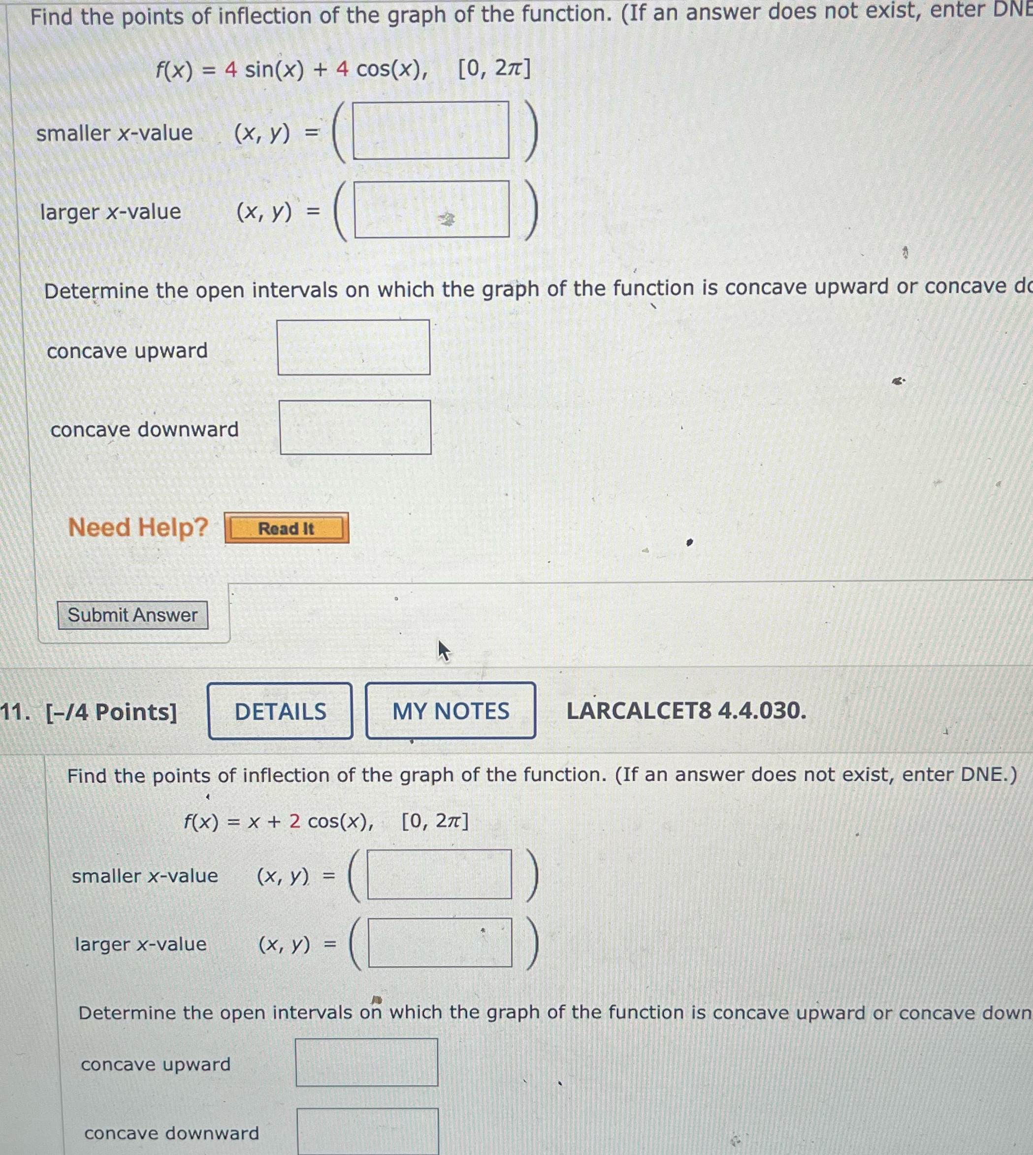 Find the points of inflection of the graph of the