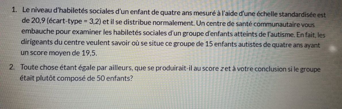 1. Le niveau d'habiletes sociales d'un