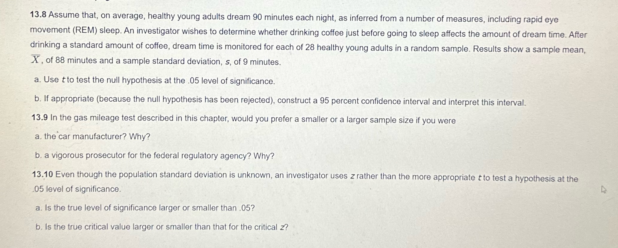 13.8 Assume that, on average, healthy young