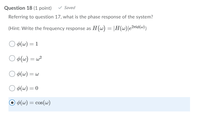 Plzz solve.. Question 18 (1 point) Saved