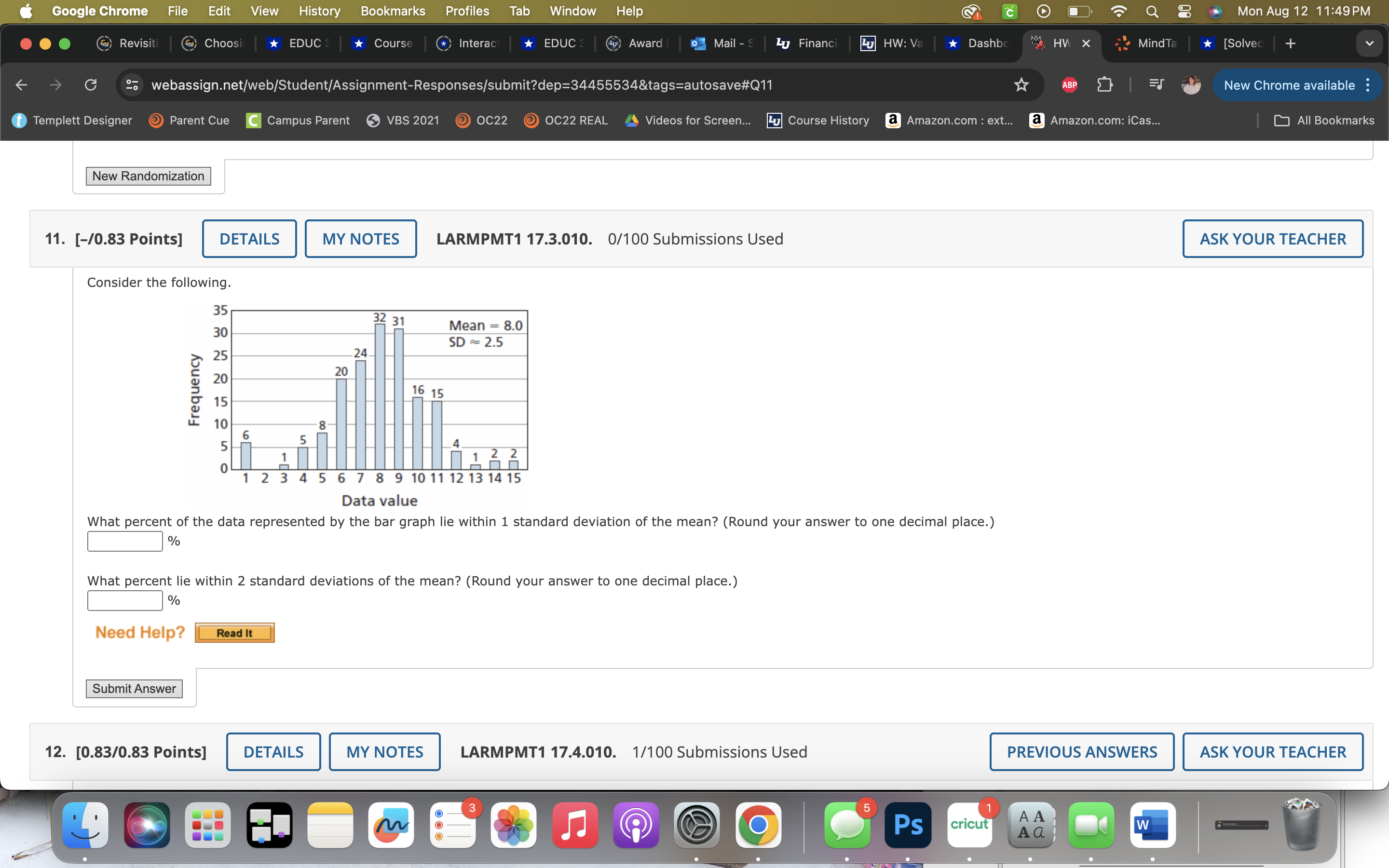 Consider the following.What percent of the data