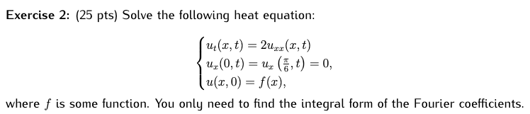 In all of the following problems, the function f