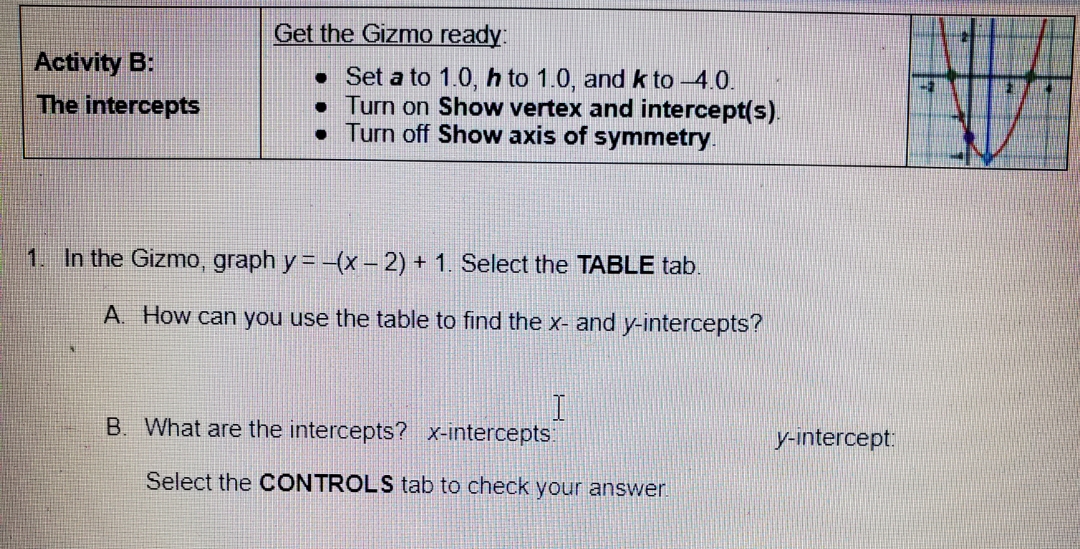 good luck ? Get the Gizmo ready: Activity B: Set