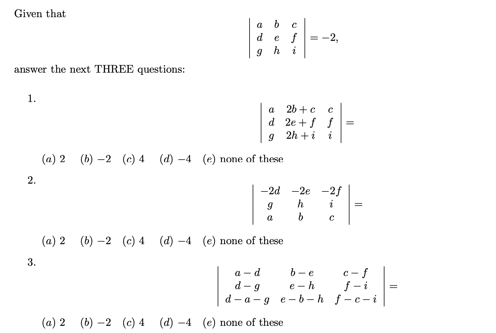 Given that a b c d e f = 2, g h 2' answer