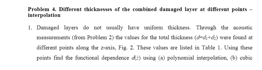Problem 4. Different thicknesses of the combined