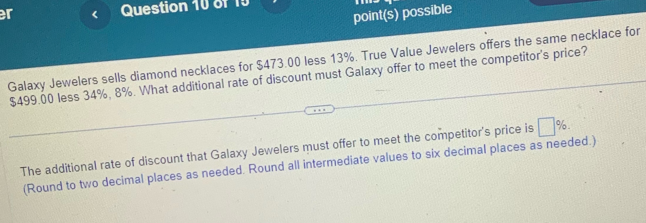 er < Question 10 Of TV point(s) possible Galaxy