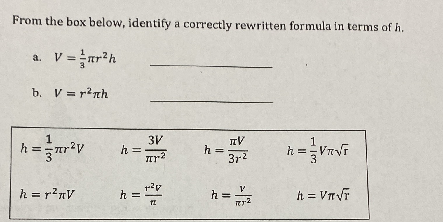 From the box below, identify a correctly