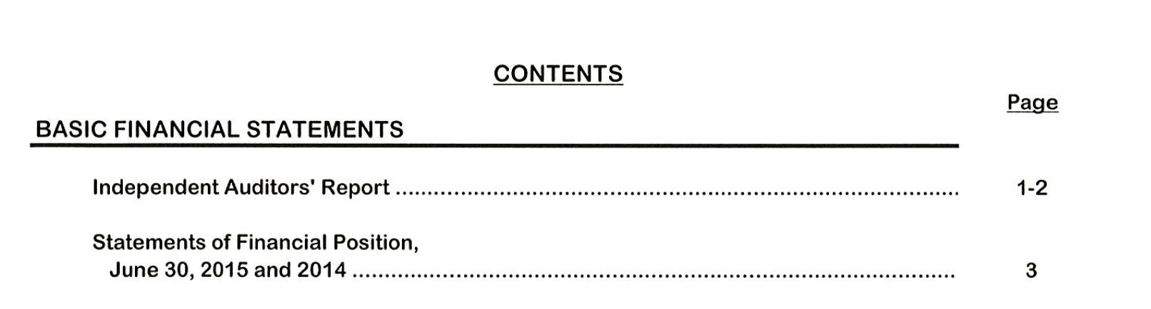CONTENTS Page BASIC FINANCIAL STATEMENTS