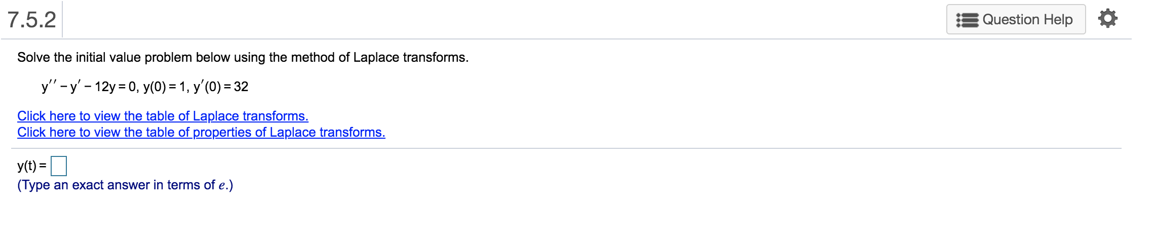 solve these question 7.5.2 . i5 Question Help ' O