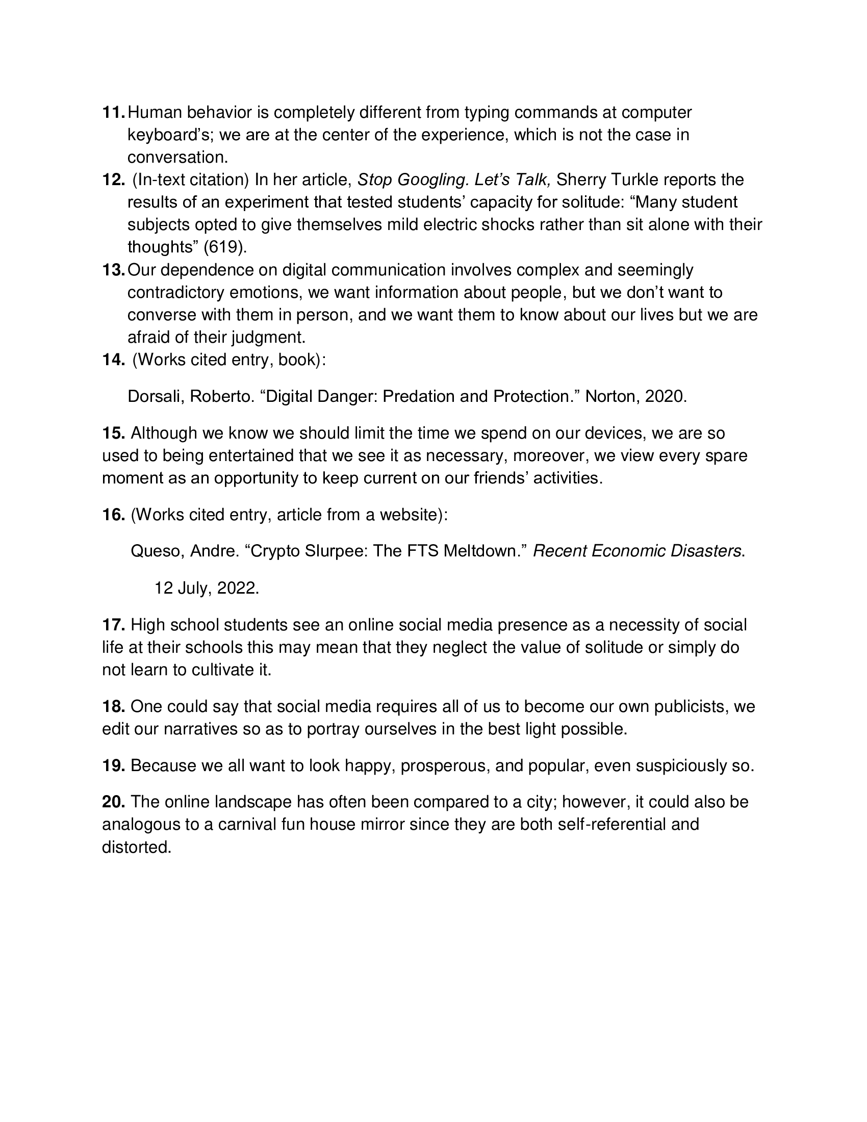 English Writing 300, Grammar MLA Test, Spring