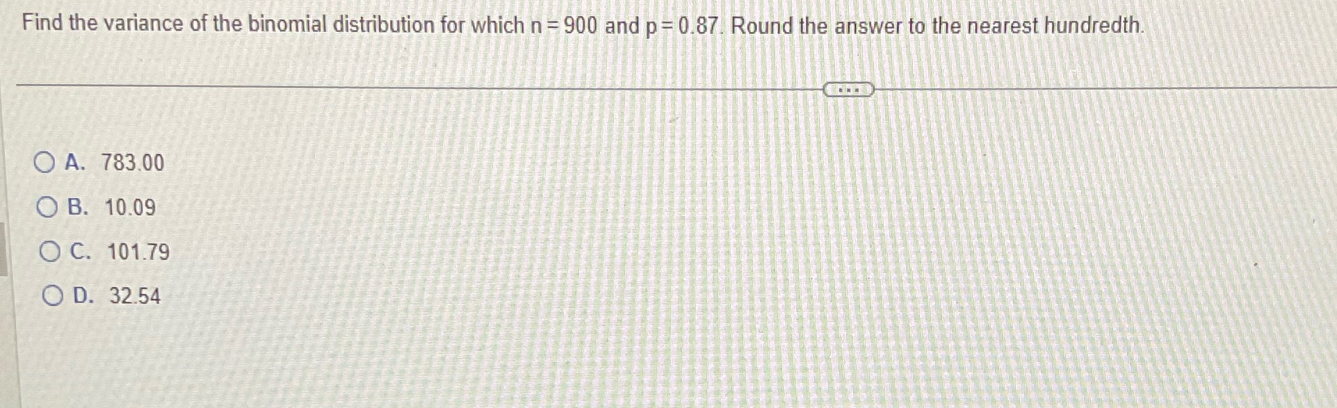 Find the variance of the binomial distribution