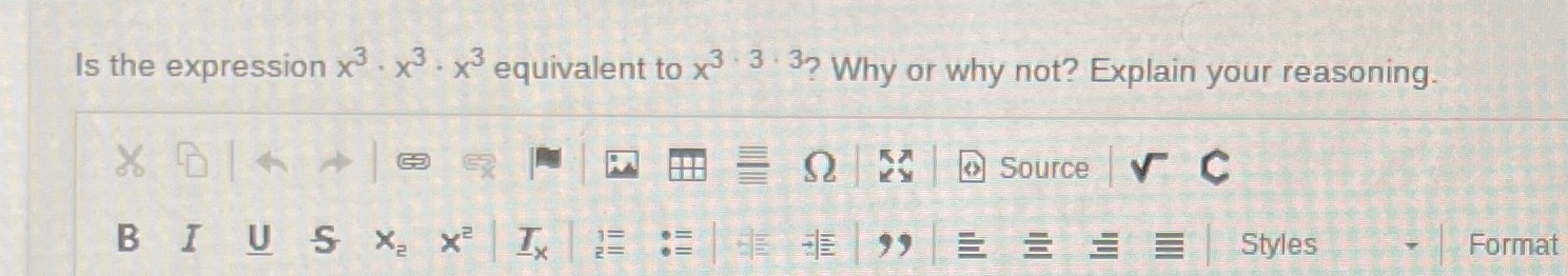 Help pls thanks! Is the expression x3 . x . x3