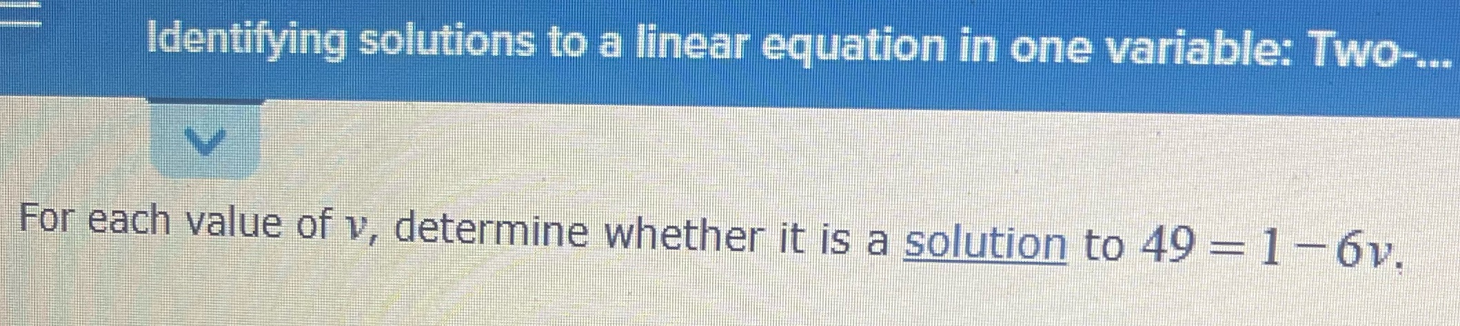 Identifying solutions to a linear equation in one