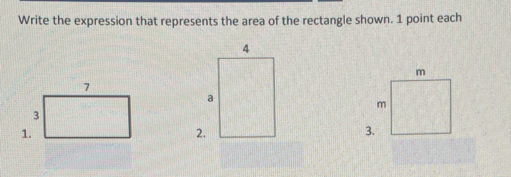 Write the expression that represents the area of