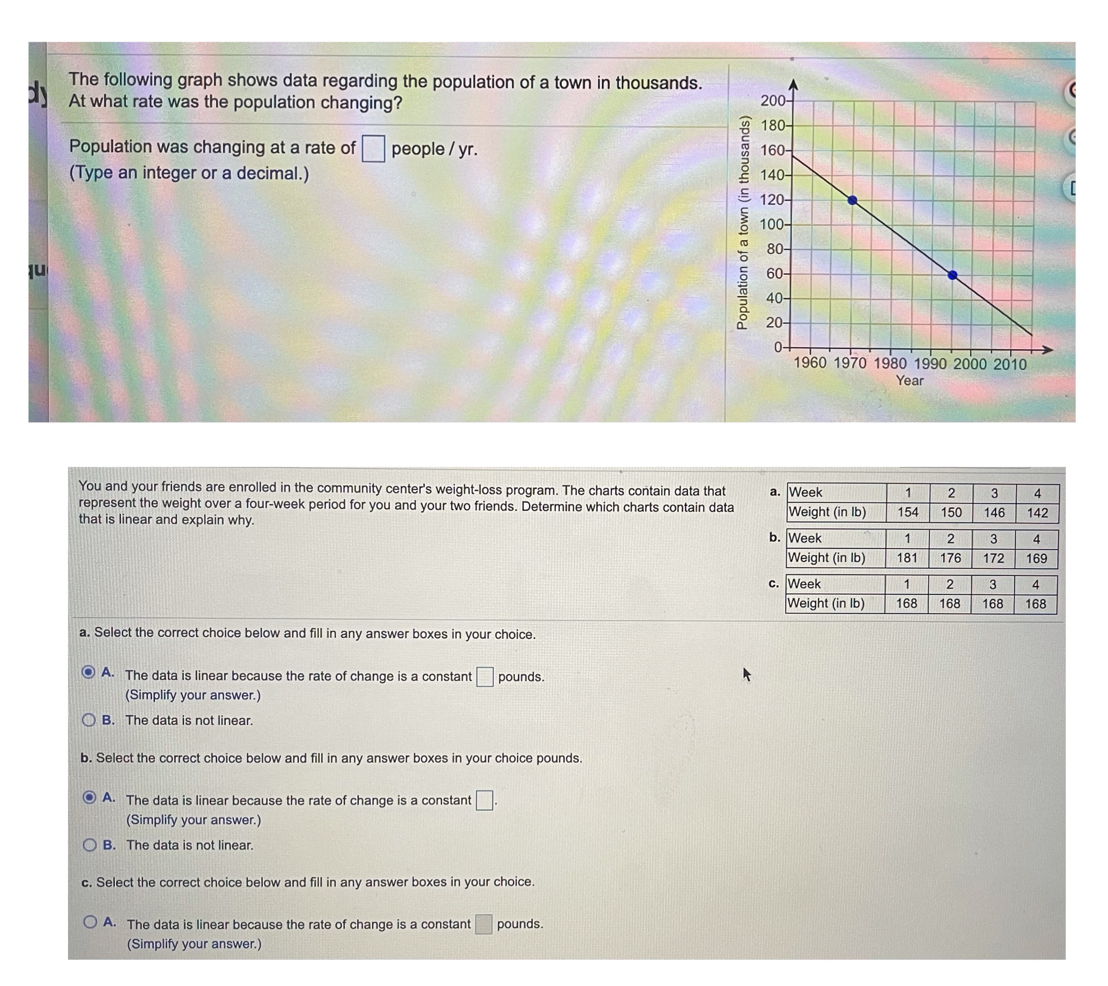 Need help The following graph shows data