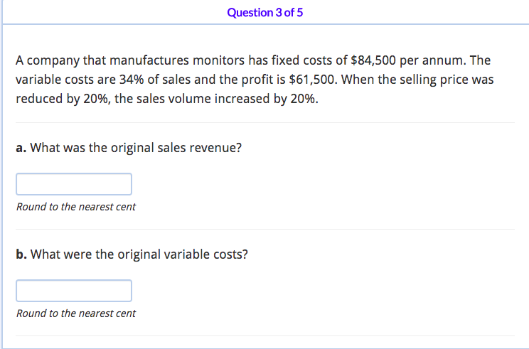 this is based on CVP Analysis (percent basis)