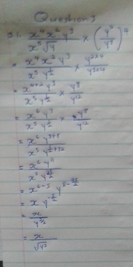 the question was simplify the expression so I