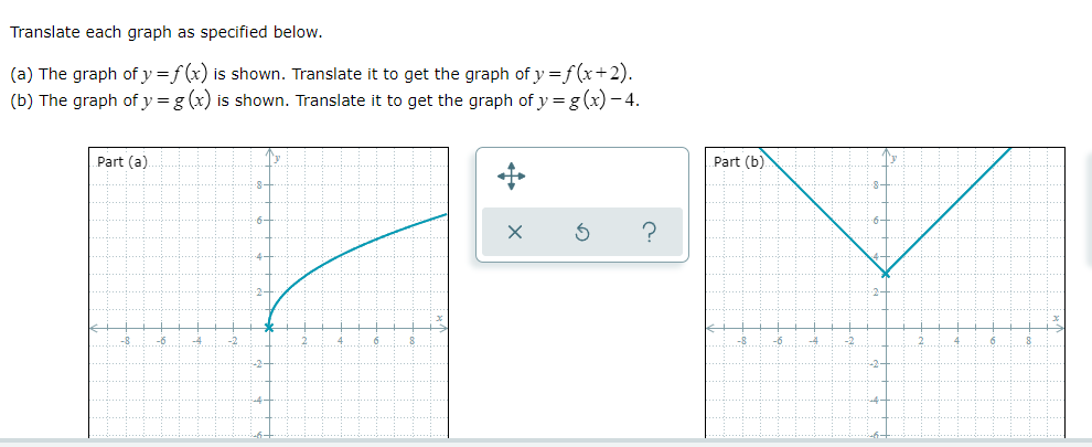 question 1 Translate each graph as specified