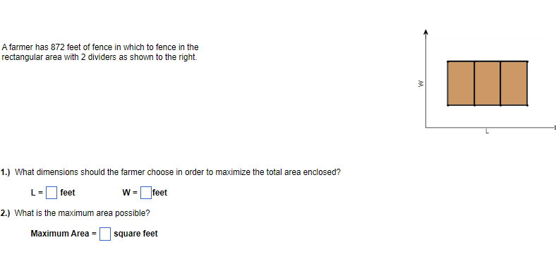 A farmer has 3?2 feet of fence in which to fence