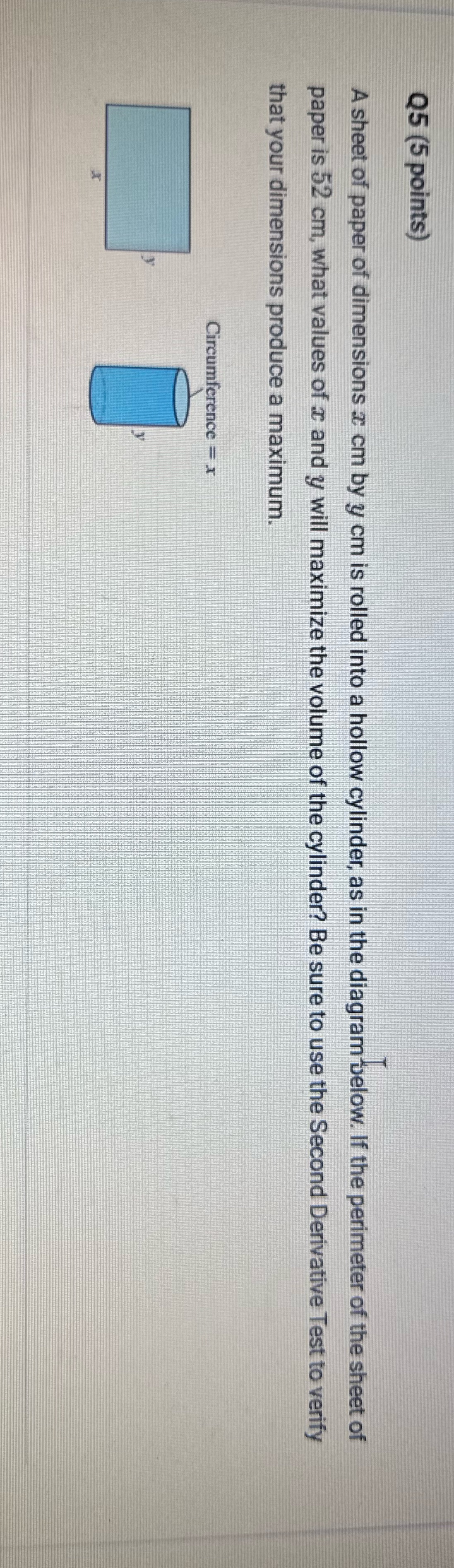 Solve this Q5 (5 points) A sheet of paper of