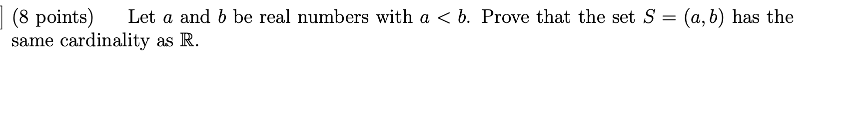 Let a and b be real numbers with a