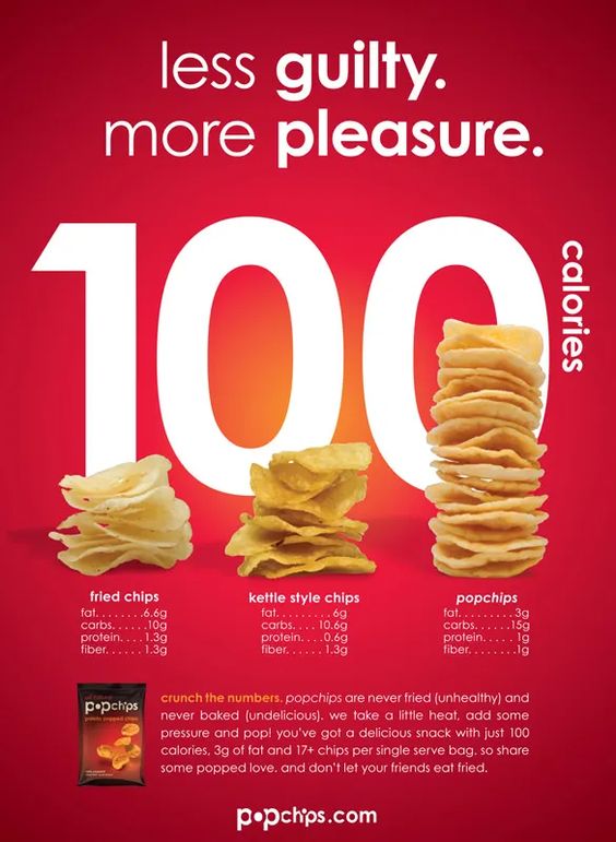 less guilty. more pleasure. 100 calories fried