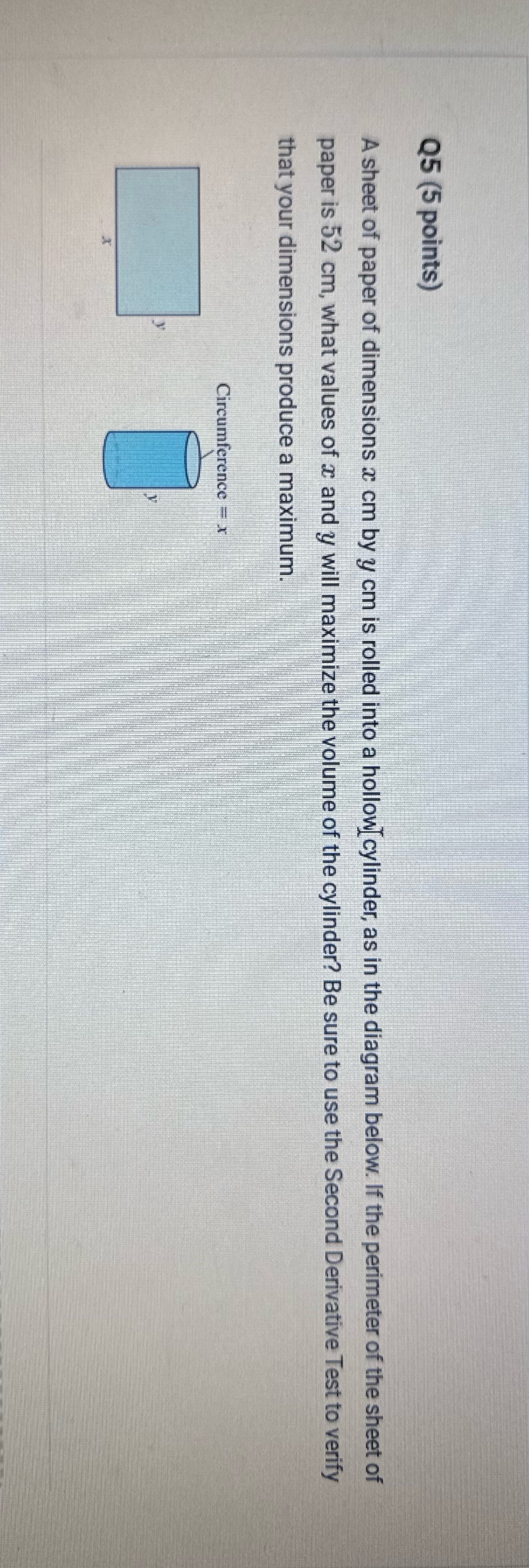 Solve this please Q5 (5 points) A sheet of paper