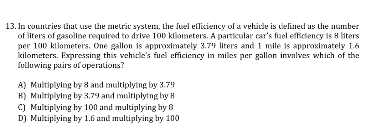 13.In countries that use the metric system, the