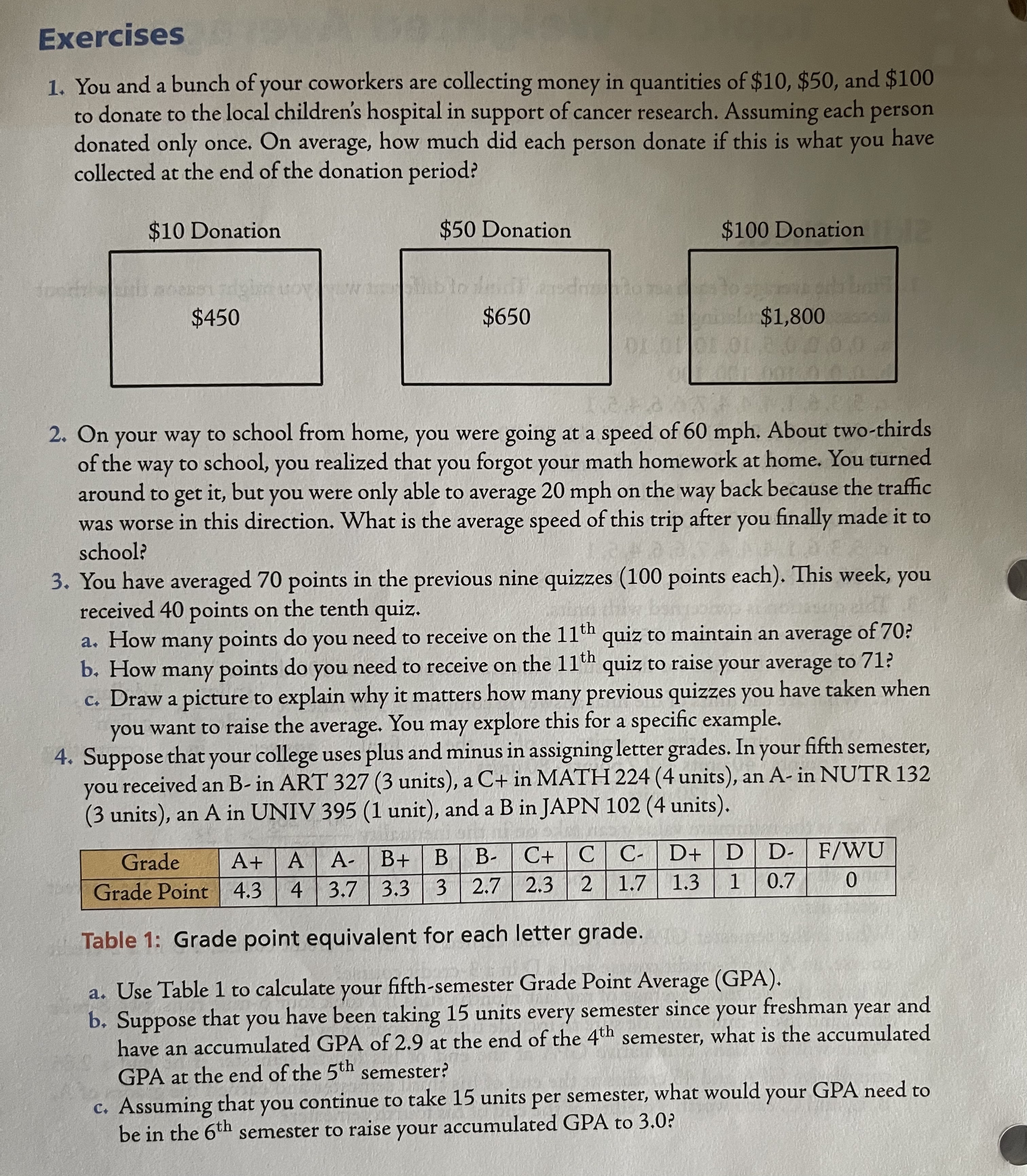 I need help on 1 and 3 Exercises 1. You and a