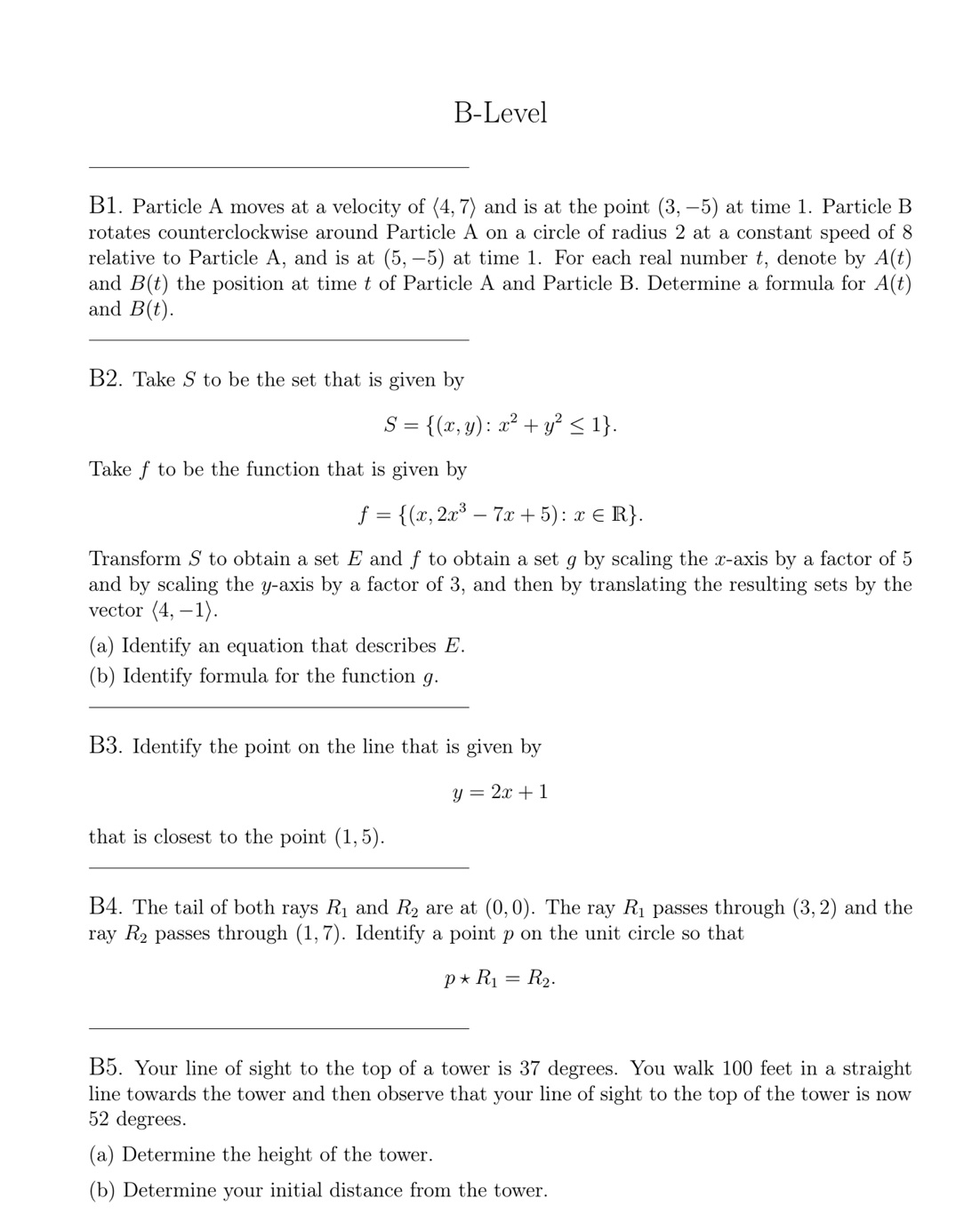 Help please B-Level B1. Particle A moves at a