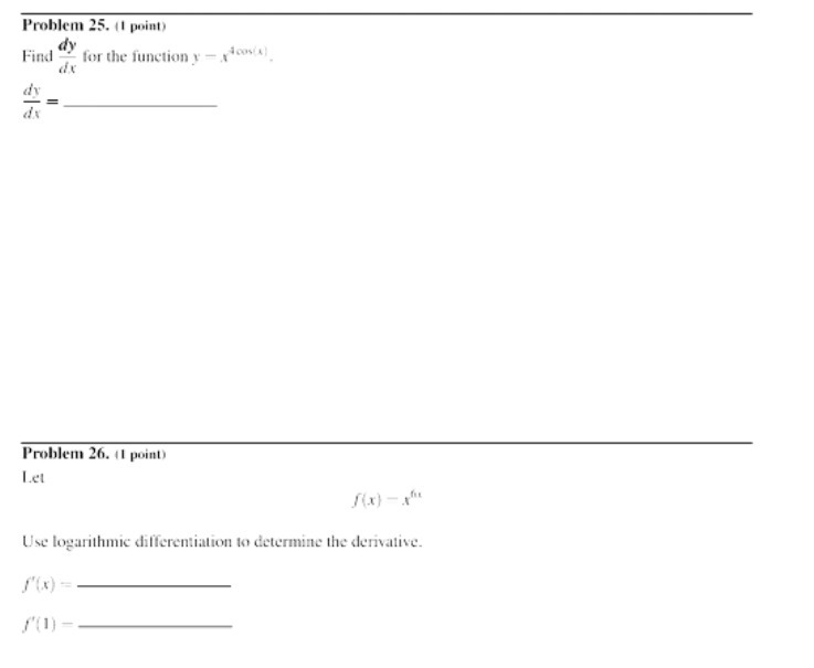 Problem 25. (1 point) Find - for the function r -