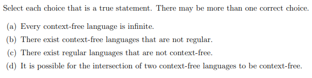 Select each choice that is a true statement.