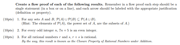 Create a flow proof of each of the following