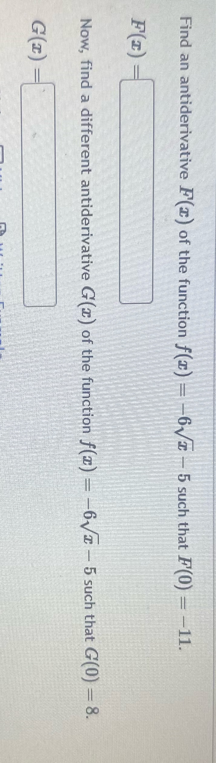 Find an antiderivative F(C) of the function f(z)