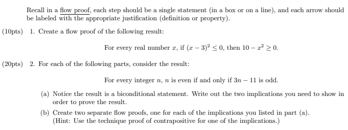 Create a flow proof of each of the following