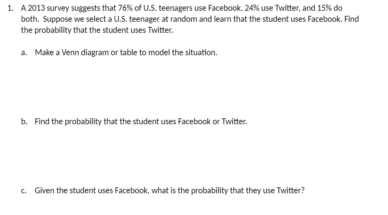 1. A 2013 survey suggests that 76% of U5.