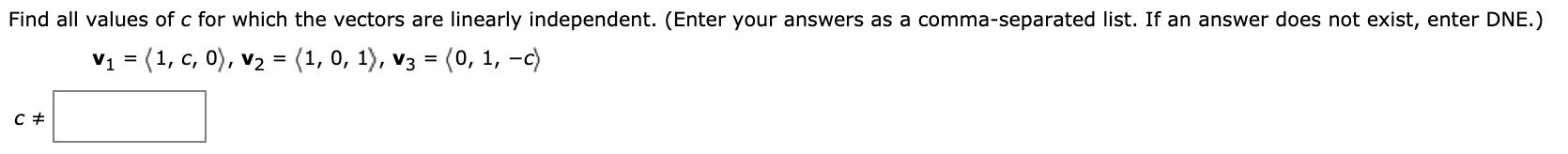 Solve the problem... Find all values of c for