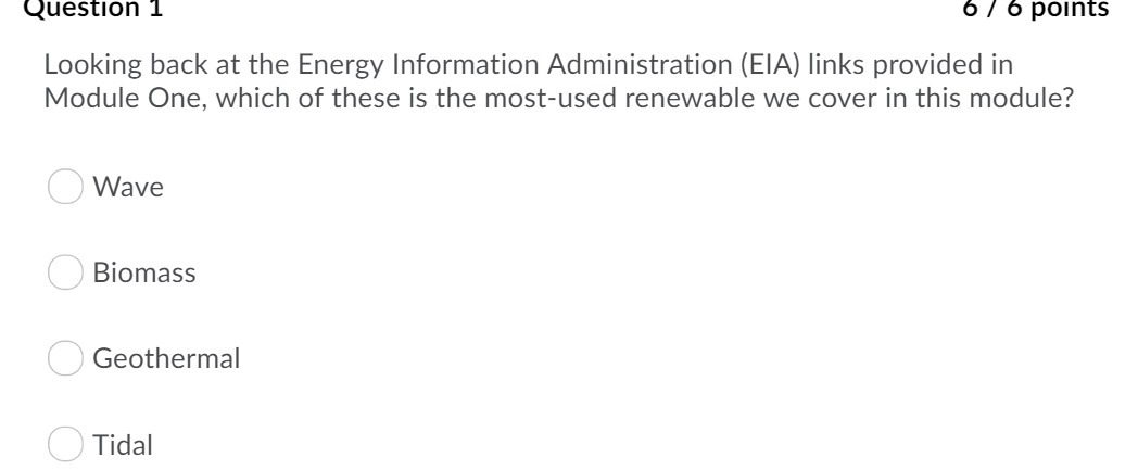 Question 1 6 / 6 points Looking back at the