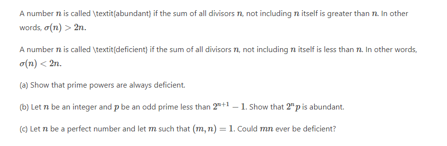 A number n. is called \\textit{abundant} if the