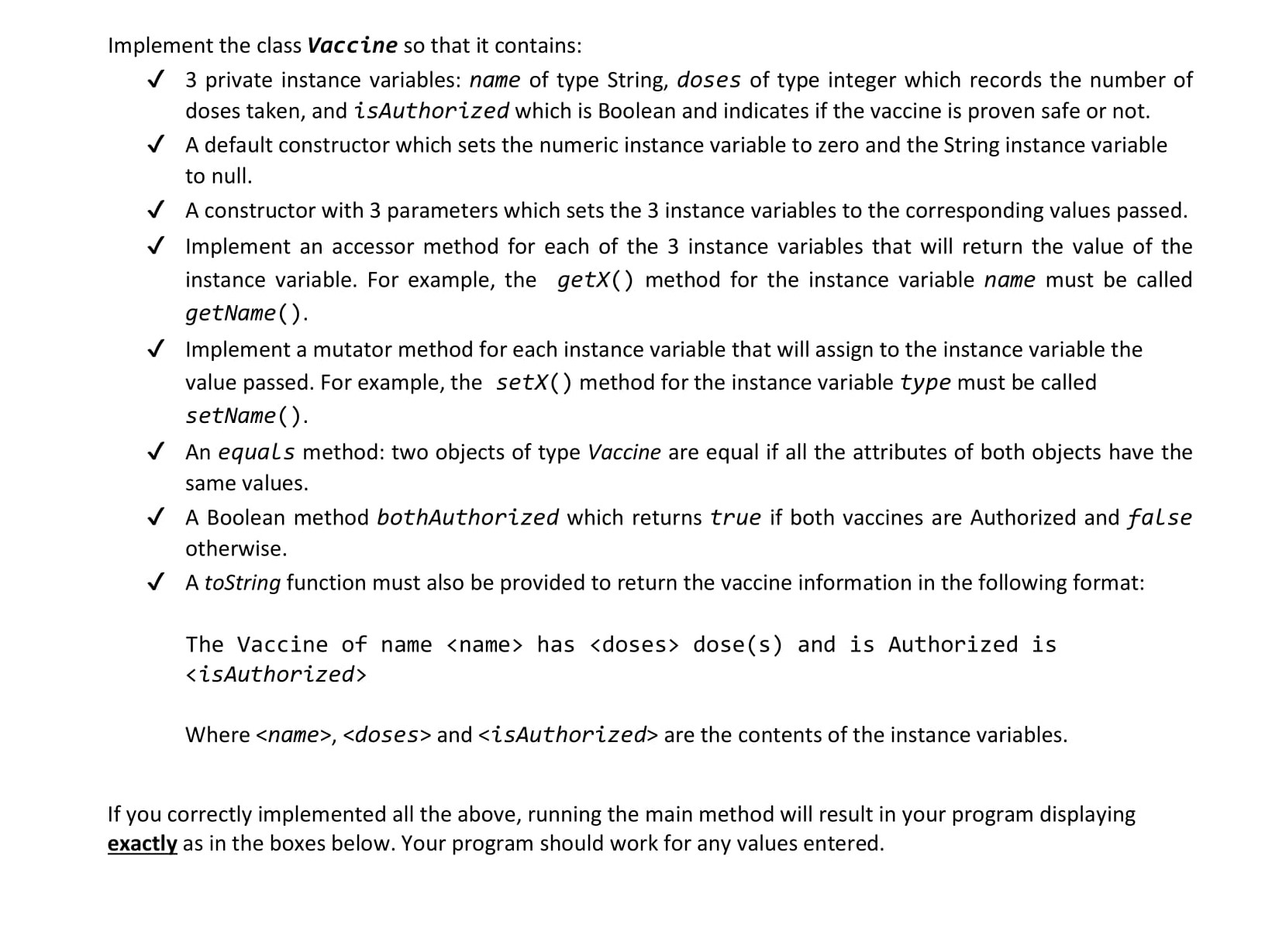 Please help me solve this java question. Thanks