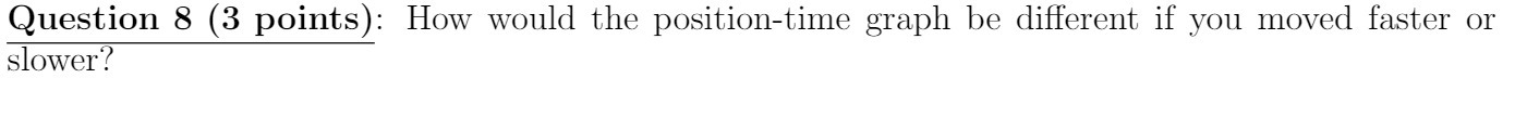 Question 8 (3 points): How would the positiontime