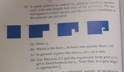 Solve this problem 49. A spiral pattern is