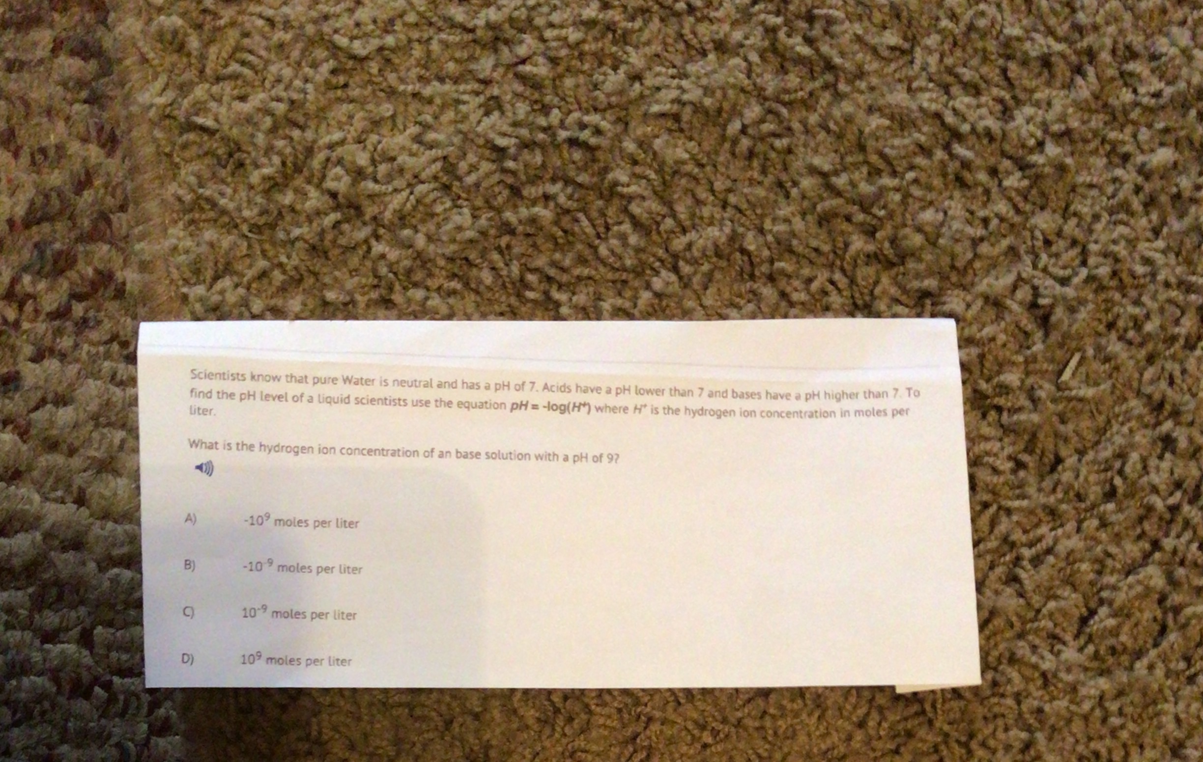 Scientists know that pure Water is neutral and