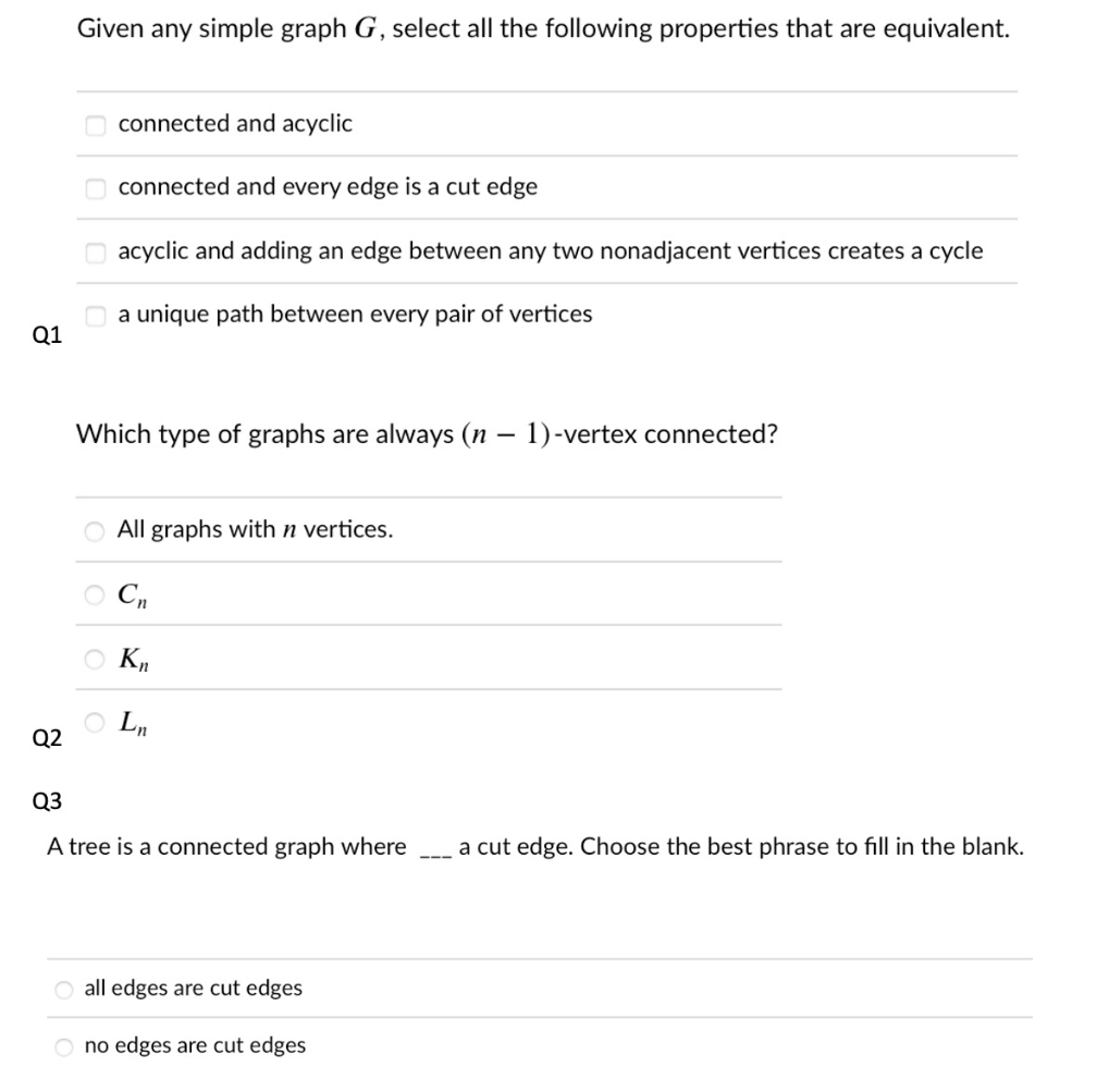 Discrete Math about tree Given any simple graph G