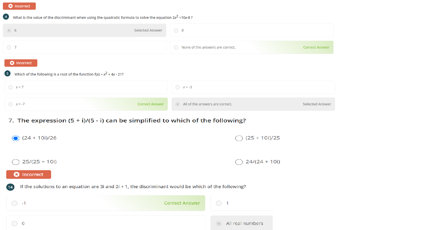 I would like explanations to these answer please