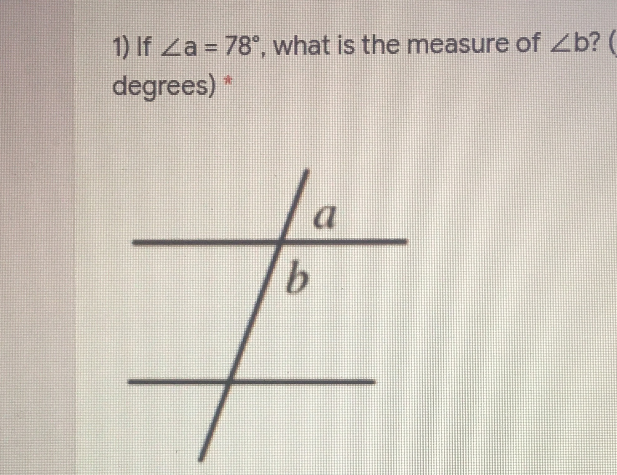 I need help with this problem 1) If Za = 78, what