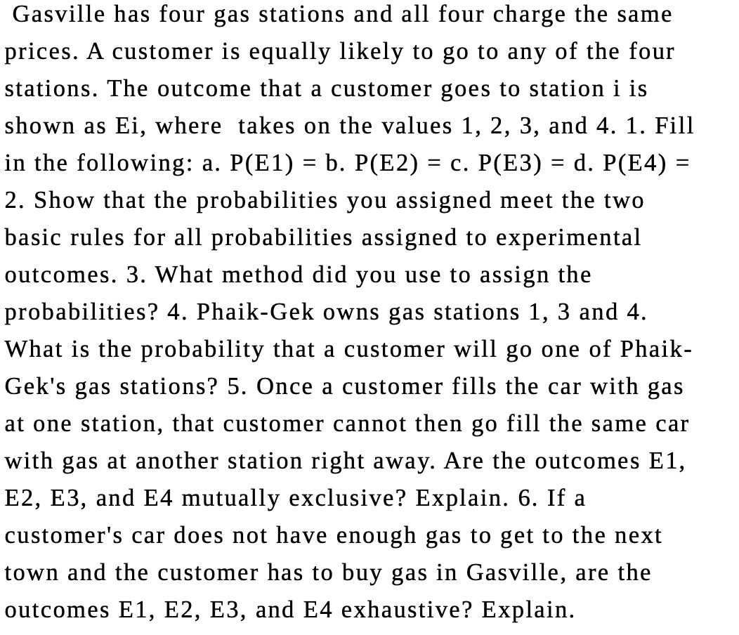 Gasville has four gas stations and all four