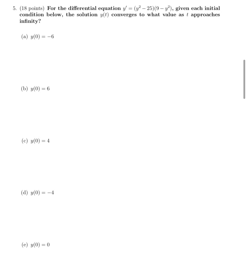 Can you help me? 5. (18 points) For the