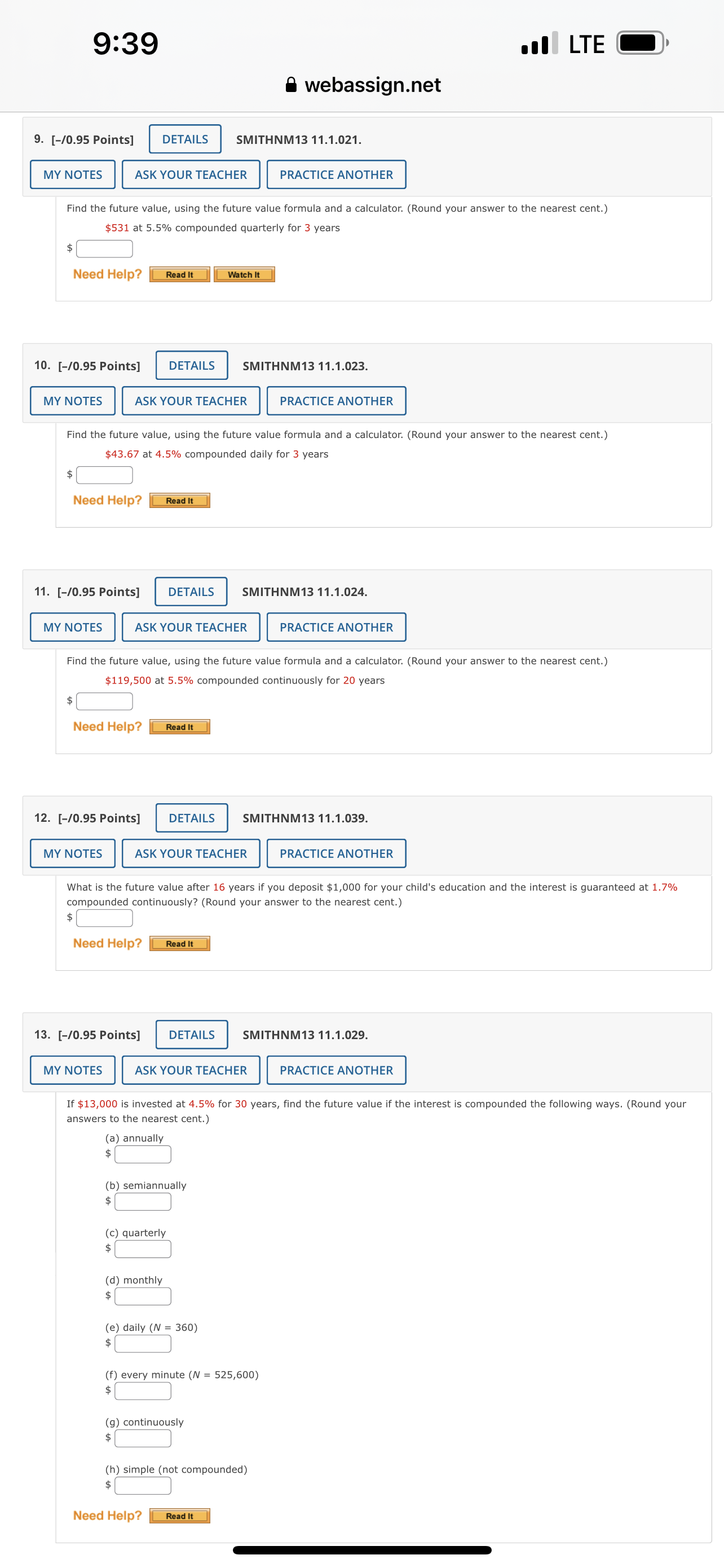 please help me with answers to all questions