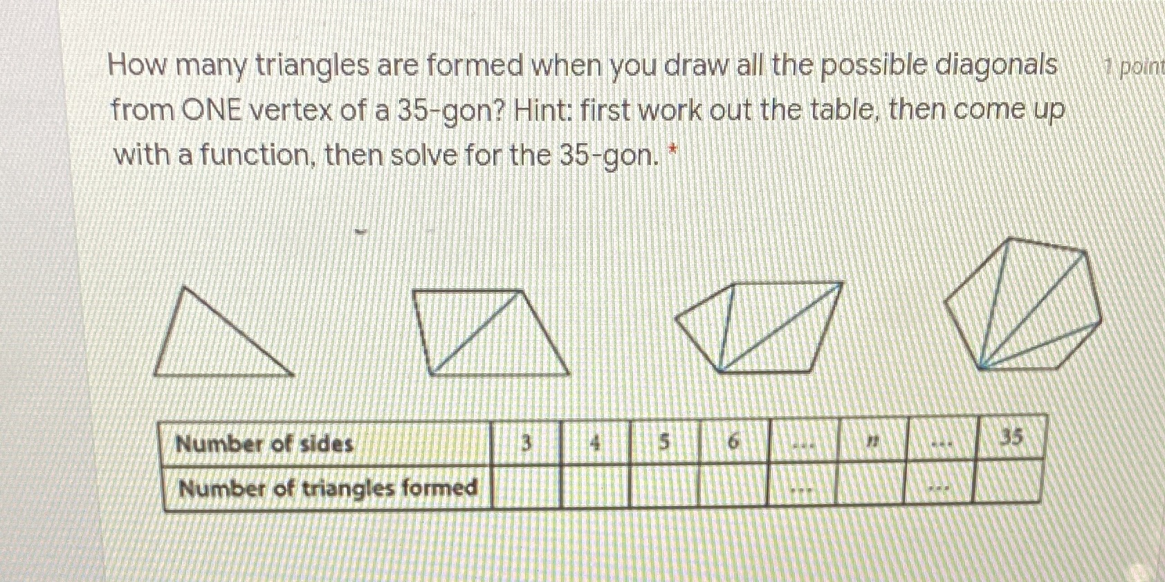 How many triangles are formed when you draw all